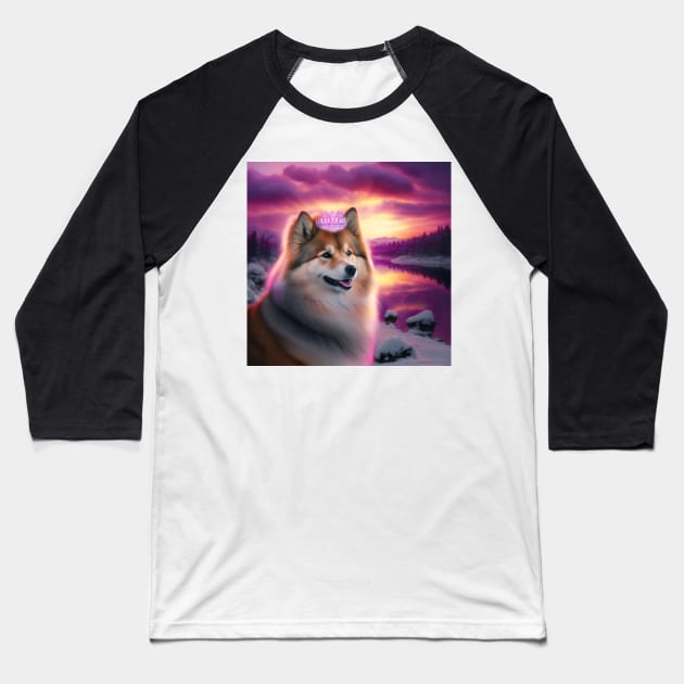 Finnish Lapphund Portrait Baseball T-Shirt by Enchanted Reverie